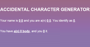 play Accidental Character Generator