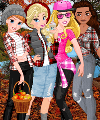 Princess Fall Flannels Dress Up Game