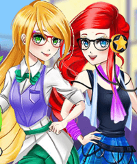 Princesses Manga Back To School Dress Up Game