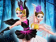 play Ellie And Annie Black Swan And White Swan