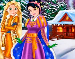 play Rapunzel And Snow White Winter Dress Up