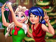play Ladybug And Elsa Xmas Selfie