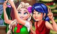 play Ladybug And Elsa Xmas Selfie