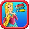 Cute Princess Coloring Painting Book Game For Kids