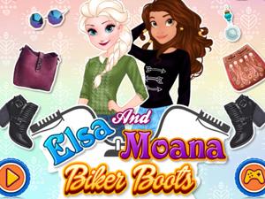 Elsa And Moana Biker Boots