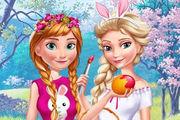 Anna And Elsa Easter Fun Girl