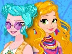 play Elsa And Rapunzel Festival Getaway