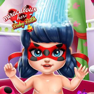 play Miraculous Hero Baby Bath