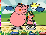 play Coloring Peppa Pig Bike Ride