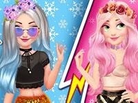 play Elsa And Rapunzel Princess Rivalry