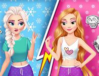 play Elsa And Rapunzel Princess Rivalry