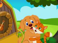 play Cute Dog And Cat Embracing Escape