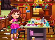 Dora Christmas Kitchen Cleaning game