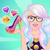 play Barbie Design My Emoji Shoes