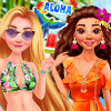 play Rapunzel And Moana Summer Vacation