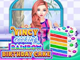 play Vincy Cooking Rainbow Birthday Cake - Free Game At Playpink.Com