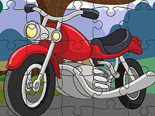 play Cartoon Motorbike Jigsaw