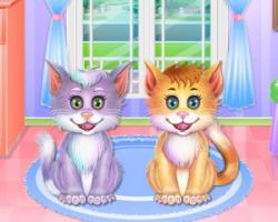 play Twin Kitties Spa Caring