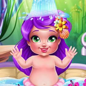 Mermaid Baby Bath - Free Game At Playpink.Com