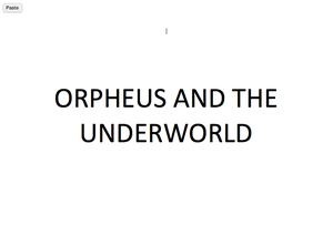 Orpheus And The Underworld (Engl 208 Project)