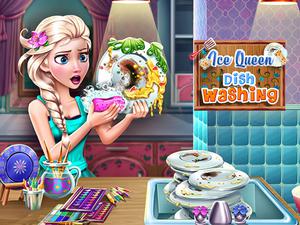 play Ice Queen Dish Washing