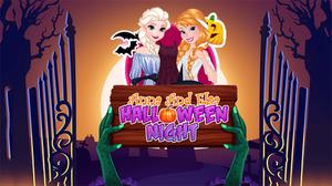 play Anna And Elsa Halloween Night