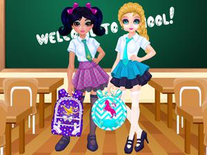 play Jacqueline And Eliza School Bag Design Contest