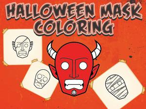 play Halloween Mask Coloring Book