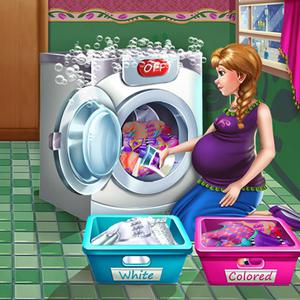 play Pregnant Princess Laundry Day