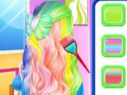 play Elsa'S Rainbow Hairstyle Design