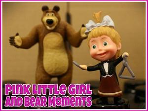 play Pink Little Girl And Bear Moments