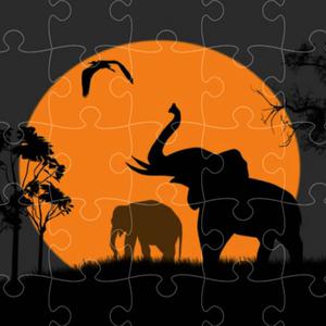play Elephant Silhouette Jigsaw