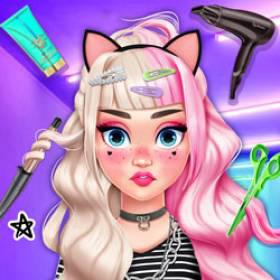 play Eliza E Girl Trendy Hairstyles - Free Game At Playpink.Com