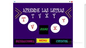 play Letras T, V, X, Y