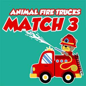 play Animal Fire Trucks Match 3