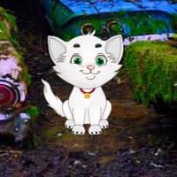 play White Cat Car Forest Escape Html5
