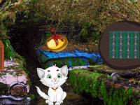 play White Cat Car Forest Escape