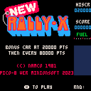 play Pico8 New Rally-X