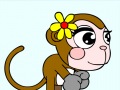 play Color The Monkey With Flower