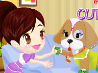 Color Girl And Cute Pet