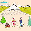 play Skiing On The Mountain Coloring