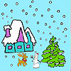 play Snowy Christmas Coloring