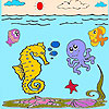 Sea And Fishes Coloring