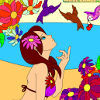 play Kid'S Coloring: Girl And Birds
