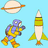 play Astronaut In Space Coloring