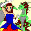 play Kid'S Coloring: The Girl And Her Dragon
