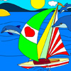 play Sail With Dolphins: Yatch Coloring
