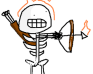 Bad Game Featureing A Skeleton Who Is On Fire Shooting Arrows At Wooden Ships.