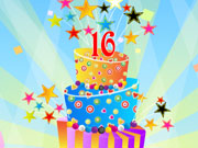 play Sweet 16 Cake Decoration