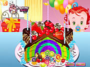 play Rainbow Clown Cake